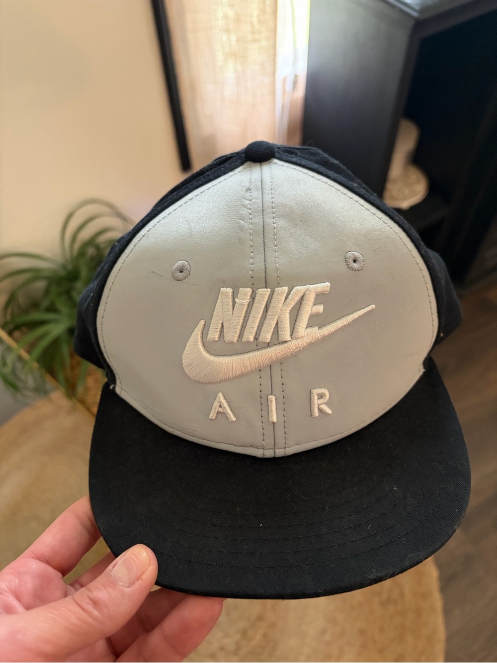 Nike Black Adjustable Snapback Hat with White Logo